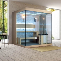 Sauna sucha z piecem MUE-1250 4-osobowa 220x180x210cm 6kW