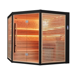 Sauna sucha z piecem MUE-1403 4-osobowa 200x200x210cm 6kW