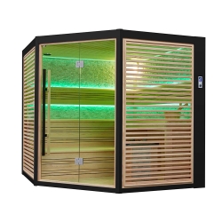 Sauna sucha z piecem MUE-1403 4-osobowa 200x200x210cm 6kW