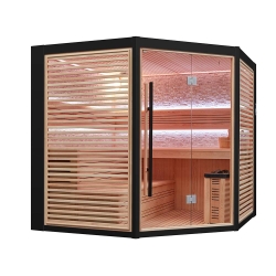 Sauna sucha z piecem MUE-1403 4-osobowa 200x200x210cm 6kW