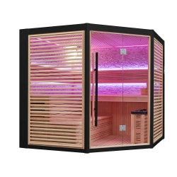 Sauna sucha z piecem MUE-1403 4-osobowa 200x200x210cm 6kW