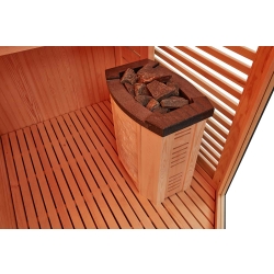 Sauna sucha z piecem MUE-1403 4-osobowa 200x200x210cm 6kW