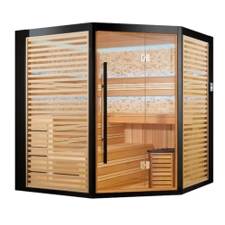 Sauna sucha z piecem MUE-1403 4-osobowa 200x200x210cm 6kW