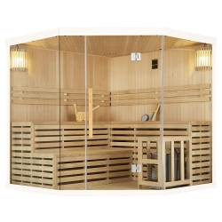 Sauna sucha z piecem MO-EA5C BIANCO 5-osobowa 200x200x200cm