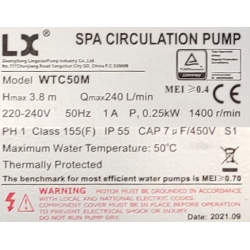 Pompa wodna do wanien z hydromasażem PW-001 | WTC-50M 250W