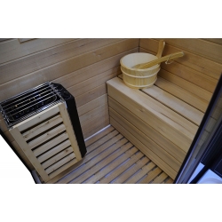 Kabino-sauna sucho-parowa z funkcją hydromasażu LAMEZIA CZARNA 180x110x223cm LEWA