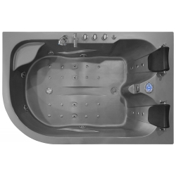 Wanna łazienkowa SPA z hydromasażem MO-1631 GRIGIO 2-osobowa 180x120x54cm PRAWA