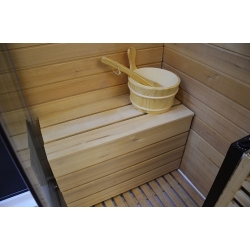 Kabino-sauna sucho-parowa z funkcją hydromasażu LAMEZIA CZARNA 180x110x223cm PRAWA