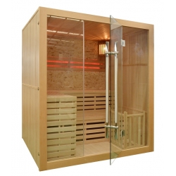 Sauna sucha z piecem MO-EA4K KAMIEŃ 4-osobowa 180x160x200cm 6,0kW